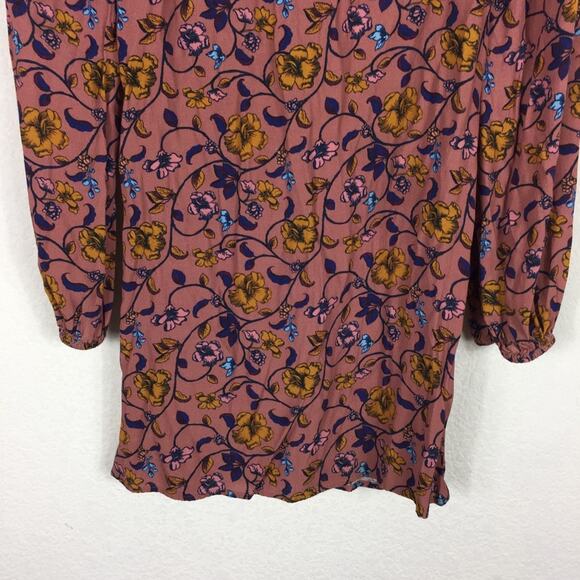 For Love And Lemons Mini Dress Small Pink Floral Open Back Long Sleeve Boho - Picture 8 of 12